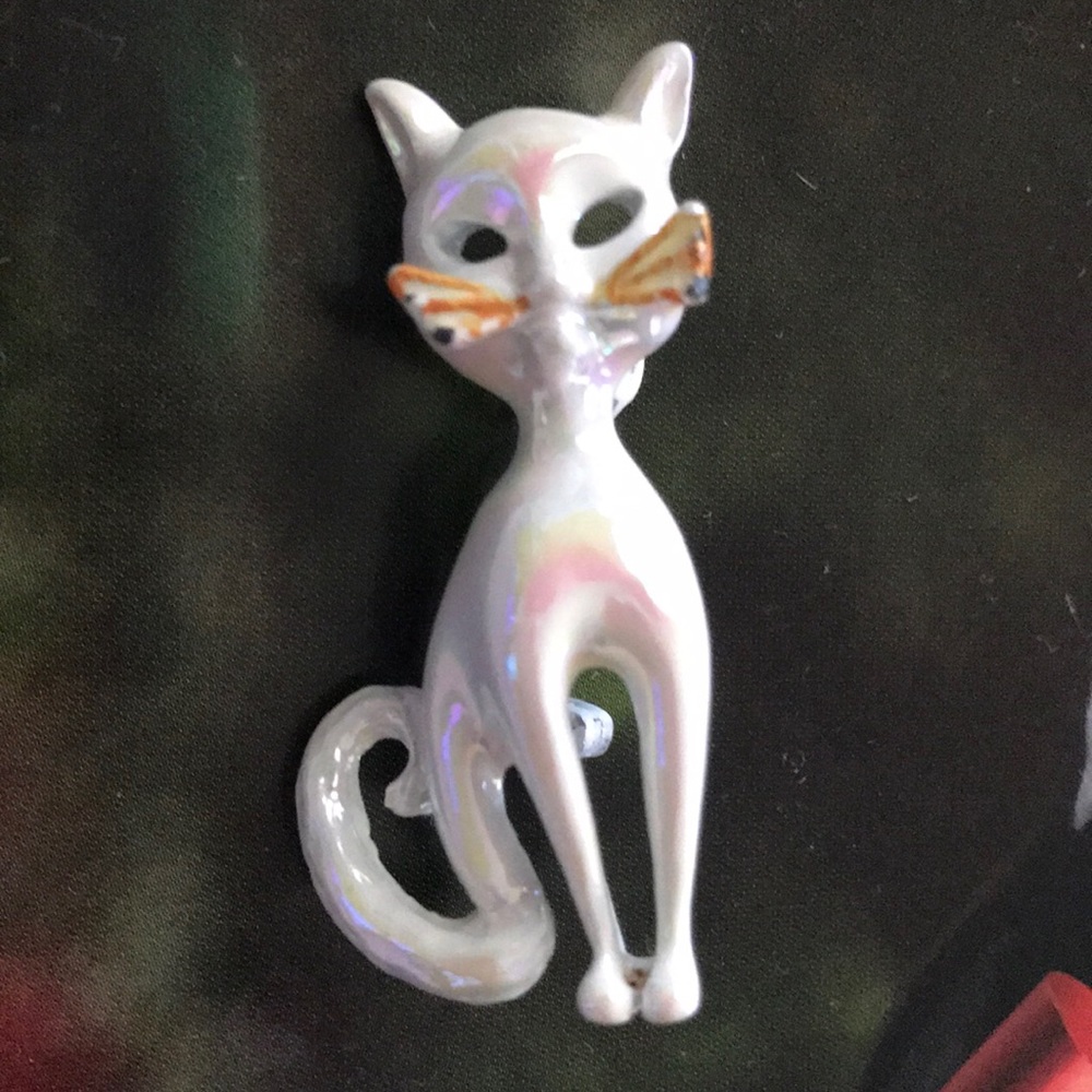 Enameled Cat Pin